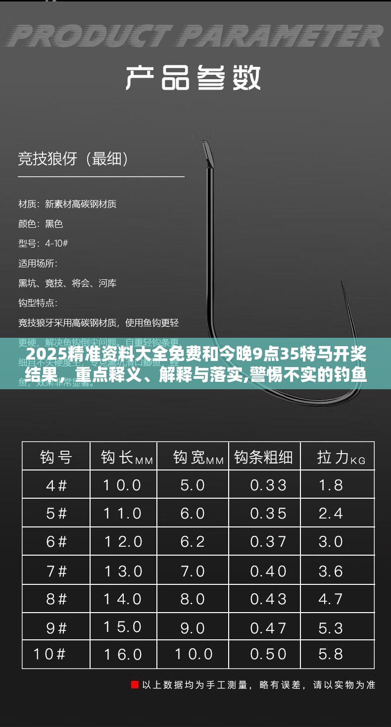 2025精准资料大全免费和今晚9点35特马开奖结果，重点释义、解释与落实,警惕不实的钓鱼钩